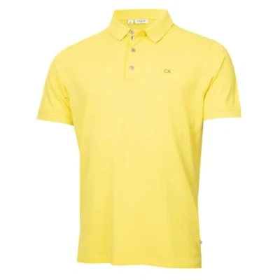 Abbildung von Calvin Klein Herren Campus 3 Knopf Kragen Polo Hemd Zitronensport XL