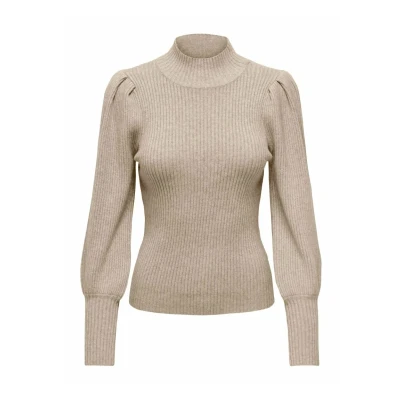 Abbildung von ONLY Onlkatia Highneck Strickpullover, Damen, Größe: XS, Mocha meringue
