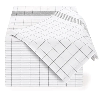 Abbildung von Blumtal 10er Set Premium Geschirrtücher Hochwertige Geschirrtücher, 100% Baumwolle, grau kariert, 50x70cm