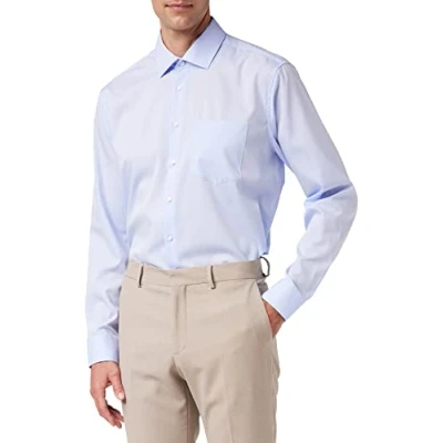 Abbildung von Seidensticker Herren Business Hemd Modern Fit Businesshemd, Blau (11 Millraye Hellblau), 39