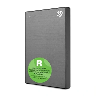 Abbildung von Seagate One Touch 2TB tragbare externe Festplatte, Hardwareverschlüsselung mit Kennwortzugriff, PC, Notebook &amp; Mac, USB 3.0, Space Gray, inkl. 2 Jahre Rescue Service, Modellnr.: STKY2000404