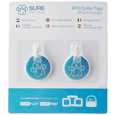 Abbildung von Sure Petcare RFID Halsbandanhänger, kompatibel mit der SureFlap Mikrochip Katzenklappe/ Haustierklappe, dem SureFeed Futterautomaten und Connect, Felaqua 2er Pack