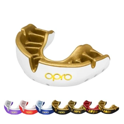 Abbildung von OPRO Mundschutz Gold Level Zahnschutz für Boxen, Kampfsport, MMA, Erwachsene &amp; Kinder Selbstanpassende Schiene Hockey, Kickboxen, Rugby Premium Passform Mit zahnärztlicher Garantie