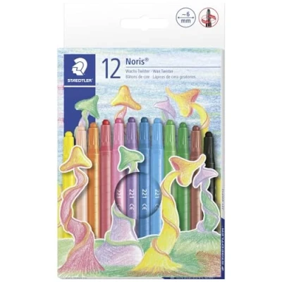 Abbildung von STAEDTLER 221 NWP12 Noris Club Wachs Twister, Malstifte, 12 brillante Farben, sortiert