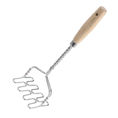 Abbildung von Westmark Kartoffelstampfer, Länge: 34 cm, Rostfreier Edelstahl/Holz, Silber/Hellbraun, 61272270