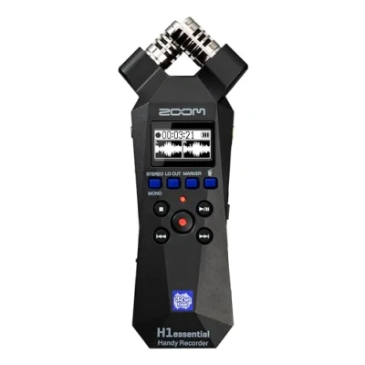 Abbildung von Zoom H1essential Stereo Handy Recorder (2024 Essential Serie), 32 bit float, Portabler Audio Rekorder für Musik, Podcast, Film, Video und Content, Bedienungsführung, schwarz