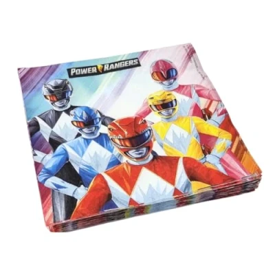 Abbildung von BeenSmile, POWER RANGERS 33 CM Servietten, Papierservietten, Partyzubehör, Partys, Feiern und Kindergeburtstage, 20 Stück