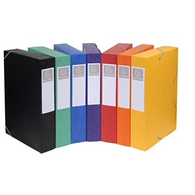 Abbildung von Exacompta 16000H 10er Pack Premium Sammelboxen mit Gummizug 60 mm aus extra starkem Colorspan Karton Rückenschild für DIN A4 Archivbox Heftbox Dokumentenbox Zeichenbox Sammelmappe farbig sortiert