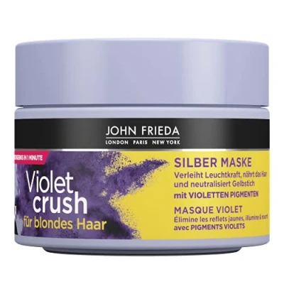 Abbildung von John Frieda Violet Crush Silber Maske Inhalt: 250ml Für blondes Haar Neutralisiert Gelbstich Repariert Haarschäden