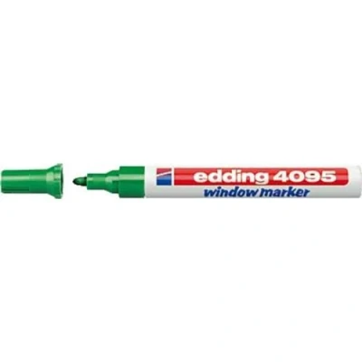 Abbildung von edding 4095 Kreidemarker grün 1 Kreidestift Rundspitze 2 3 mm für Tafel abwischbar zum Beschriften von Fenster, Glas, Spiegel Tafelstift mit deckenden Farben