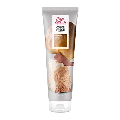 Abbildung von Wella Professionals Color Fresh Mask Caramel Glaze Haarkur zum Beleben und Verändern der Haarfarbe pflegende Tönung mit Avocadoöl für mittelblondes bis braunes Haar 150 ml