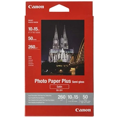 Abbildung von Canon SG 201 Fotopapier Plus Seidenglanz, matt (260 g/qm), 4x6, 50 Blatt