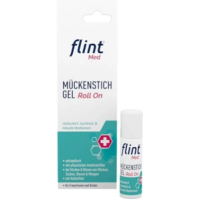 Abbildung von flint Med Mückenstich Gel Roll On Reduziert Juckreiz &amp; Hautirritationen, antiseptisch, mit Kühleffekt und pflanzlichen Inhaltsstoffen, für Erwachsene Kinder