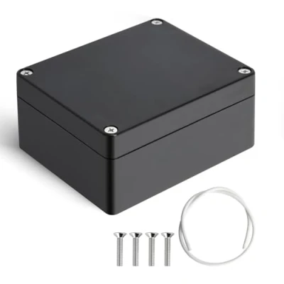 Abbildung von Therlan Abzweigdose Schwarz Wasserdicht IP65, Elektronik Gehäuse Anschlussdose Aufputz Verteilerdose Außen Wasserdicht, ABS Projekt Box Kunststoff Anschlusskasten Aufputzdose 115x90x55 mm