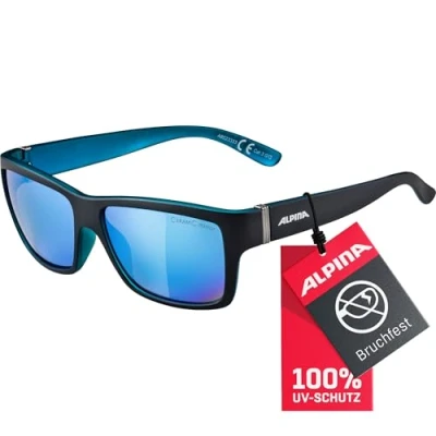 Abbildung von ALPINA KACEY Verspiegelte und Bruchsichere Sonnenbrille Mit 100% UV Schutz Für Erwachsene, black matt blue, One Size