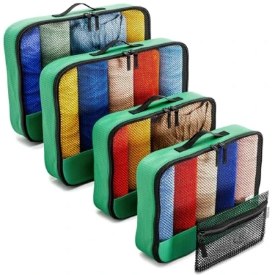 Abbildung von OW Travel Einfach zu Organisierende Packtaschen für Koffer Medium/Large Kleiderlagerung mit Reisewürfeln ein Kleidertaschen Packwürfel. Organizer Set Suitcase Packing Cubes