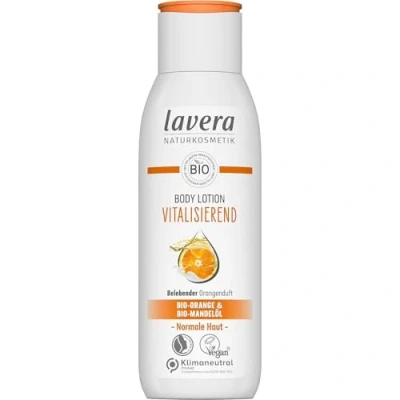 Abbildung von lavera Body Lotion Vitalisierend Naturkosmetik vegan Bio Orange &amp; Mandelöl Belebender Orangenduft PETA zertifiziert Biologisch abbaubar Bodylotion 200 ml