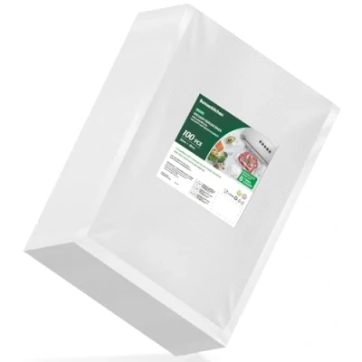 Abbildung von Bonsenkitchen Profi Vakuumbeutel, 100 Beutel 20x30cm Vakuumierbeutel für alle Vakuumierer &amp; Lebensmittel Vakuumiergerät, Kochfest und Sous Vide Gefrierbeutel, BPA frei, VB3205
