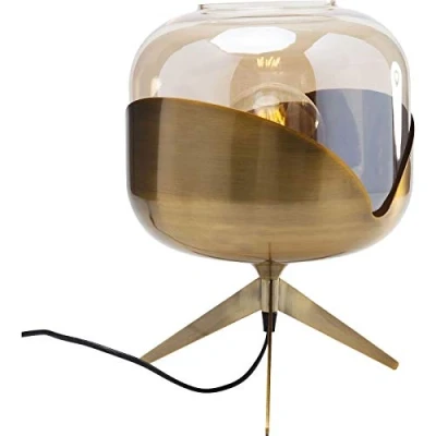 Abbildung von Kare Design Tischlampe Golden Goblet Ball Gold, Tischleuchte, Stahl Fassung, Glas Schirm, Dekoleuchte, Nachttischlampe, Schreibtischlampe, kein Leuchtmittel inklusive, 35x27x27cm (H/B/T)