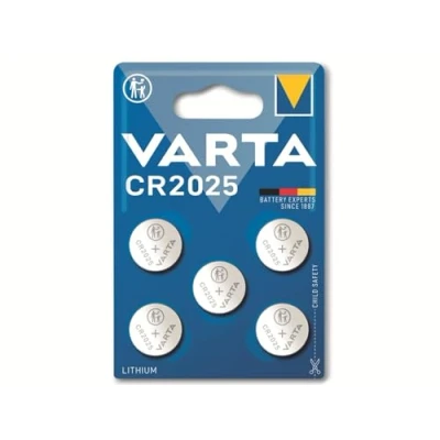 Abbildung von VARTA Batterien Knopfzellen CR2025, Lithium Coin, 3V, kindersichere Verpackung, für elektronische Kleingeräte Autoschlüssel, Fernbedienungen, Waagen (5 Stück)1er Pack