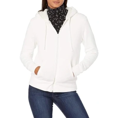 Abbildung von Amazon Essentials Damen Sherpa gefütterte Fleece Kapuzenjacke mit durchgehendem Reißverschluss (erhältlich in Übergröße), Gebrochenes Weiß, M