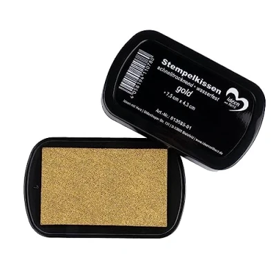 Abbildung von Ideen mit Herz Stempelkissen Schnelltrocknend Wasserfest 7,5 cm x 4,3 (Gold)