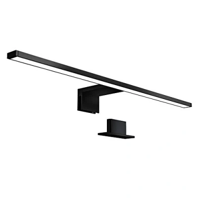 Abbildung von B.K.Licht Spiegelleuchte Bad mit 2 in 1 Montage, neutralweiße Lichtfarbe, klemmbar, 600mm, Badezimmerlampe, Schrankbeleuchtung, Spiegellampe, Lampe Badezimmer, Spiegelbeleuchtung, Schwarz