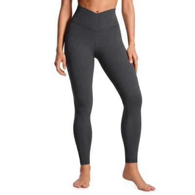 Abbildung von CRZ Yoga Damen Butterluxe Cross Waist Workout Leggings V High Bauchkontrolle Lounge 71cm Mysteriöses Grau 40