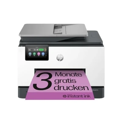 Abbildung von HP OfficeJet Pro 9132e Multifunktionsdrucker, 3 Monate gratis drucken mit Instant Ink inklusive, HP+, Drucker, Scanner, Kopierer, Fax, WLAN, LAN, Duplex, Airprint, Grau Weiß