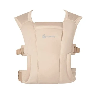 Abbildung von Ergobaby Embrace Soft Air Mesh Babytrage für Neugeborene ab Geburt, 2 Positionen Bauchtrage Baby Tragetasche Ergonomisch, Cream