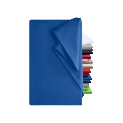 Abbildung von npluseins Bettlaken 150 x 250 cm ideal als Sommerdecke kühlend Wohnmobil Laken Sonnenschutz Sonnensegel für Terrasse Reisen Camping und Tischtuch 100% Baumwolle, ca. cm, Royalblau
