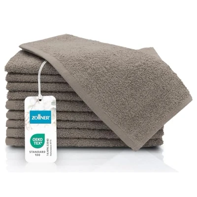 Abbildung von ZOLLNER 10er Set Gästehandtücher kleine und Flauschige Handtücher in 30x50 cm waschbar bis 60C Baumwolle Fango Hotelqualität Oeko Tex® Zertifiziert