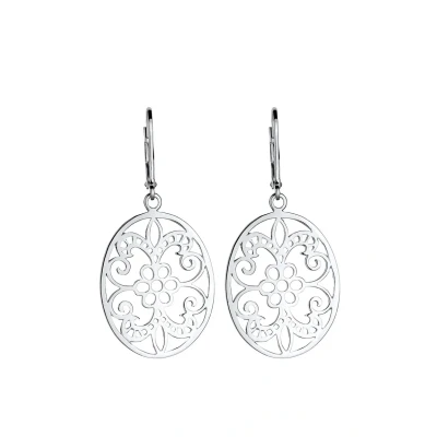 Abbildung von Elli Ornament Floral Ohrringe silvercolouerd, Damen, Größe: One Size, Silver colouerd