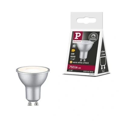 Abbildung von Paulmann 29168 Standard 230V LED Reflektor GU10 750lm 8W 2700K dimmbar Chrom matt 36 Leuchtmittel