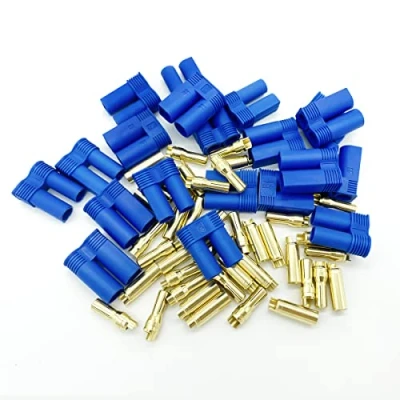 Abbildung von 10 Paar EC5 Bananenstecker Weiblich Maennlich Rundstecker, 5mm Anschlussstecker + Buchse Set Goldstecker Für RC ESC Akku LIPO Motor