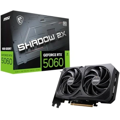 Abbildung von MSI GeForce RTX 5060 8G Shadow 2X OC 8GB GDDR7 (28Gbps/128 bit), PCIe 5, Boost: 2535 Hz, HDMI 2.1b, DisplayPort 2.1b