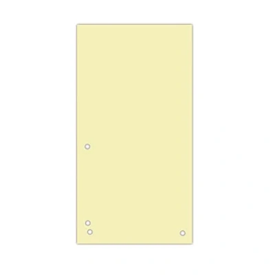 Abbildung von DONAU 100er Pack Trennstreifen/Farbe: Gelb / 1/3 A4 aus 190 g/m² Recycling Karton/ 4 fach Lochung/ 23,5 x 10,5 cm/Gelocht/Trennblätter Ordner Register Trennlaschen/Made in EU