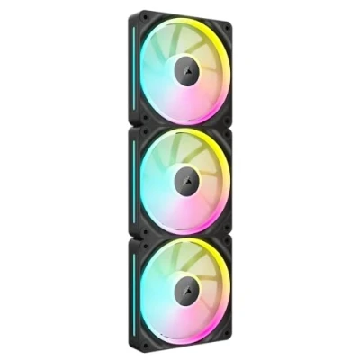 Abbildung von CORSAIR iCUE LINK LX120 RGB 120mm PWM Lüfter Dreierpack Dual Light Loops Inklusive System Hub AirGuide Technologie Schwarz