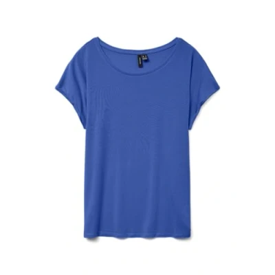 Abbildung von VERO MODA Damen Vmava Plain Ss Top Ga JRS Noos, Dazzling Blue, Small