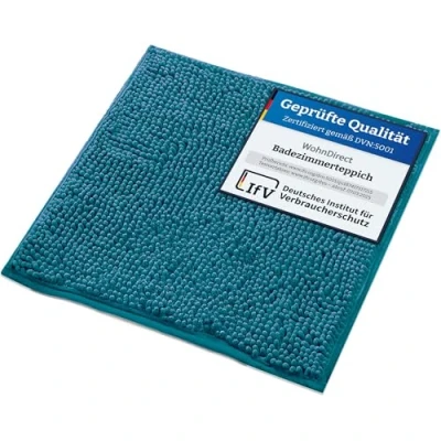Abbildung von WohnDirect Badematte 45x45cm Petrol rutschfest &amp; Waschbar Badezimmerteppich zum Set kombinierbar, Badvorleger, WC Garnitur, Badteppich