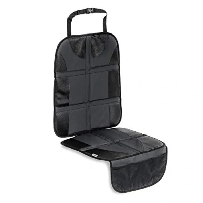 Abbildung von Hauck Autositzschoner Kindersitzunterlage Sit on Me Deluxe mit Tasche, Isofix Geeignet, Trittschutz für Babyschale, Reboarder, Kinder Autositz, Universal 47 x 121 cm (Schwarz)