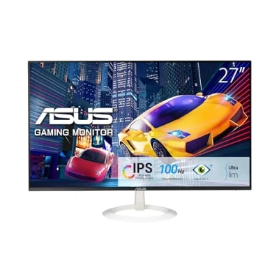 Abbildung von ASUS Eye Care VZ27EHF W 27 Zoll Full HD Monitor Schlankes Design, Rahmenlos, Flicker Free, Blaulichtfilter, Adaptive Sync 100 Hz, 1ms MPRT, 16:9 IPS Panel, 1920x1080 HDMI, Weiß