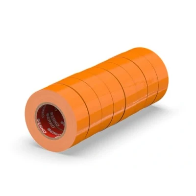Abbildung von ERKO Isolierband Orange 19mm x 20m PVC Set 8 Stück Elektrische Leitungen Reparatur, Hochflexibel mit starker Klebekraft, Chemiebeständig, Wasserfest, Klebeband