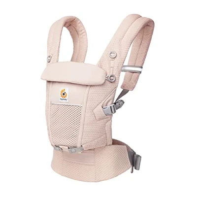 Abbildung von Ergobaby Adapt Babytrage für Neugeborene ab Geburt, 3 Positionen SoftFlex Mesh Ergonomische Babybauchtrage Rückentrage Baby Tragetasche, Pink Quartz
