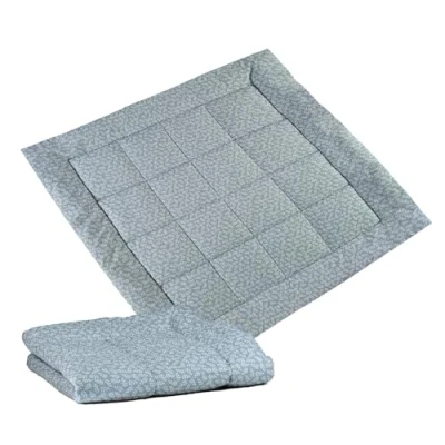 Abbildung von molis&amp;co Krabbeldecke für Baby 120x120 cm 100% Baumwolle (OEKO TEX) Spielmatte Multifunktional, Dick &amp; weich gepolstert Ideal als Babydecke Spieldecke Blue Garden