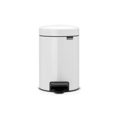 Abbildung von Brabantia 112126 Treteimer mit Inneneimer aus Kunststoff, stahl, Weiss, 3 Liter, Weiß