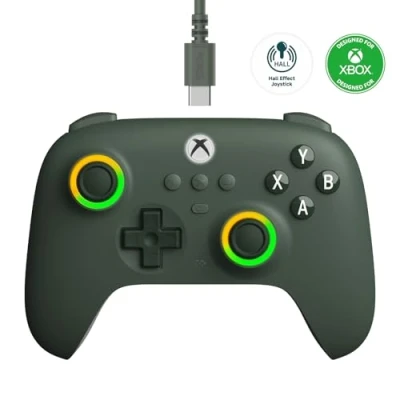 Abbildung von 8bitdo Ultimate C Wired Controller for Xbox, RGB Lighting Fire Ring and Hall Effect Joysticks, Compatible with Xbox Series XS, One, Windows 10/11 Officially Licensed (Dark Gray)