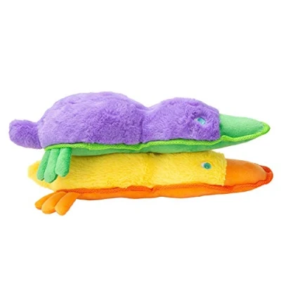 Abbildung von JOYELF Plüsch Quietschendes Hundespielzeug Hundespielzeug, 2er Pack Enten Gelb und Lila