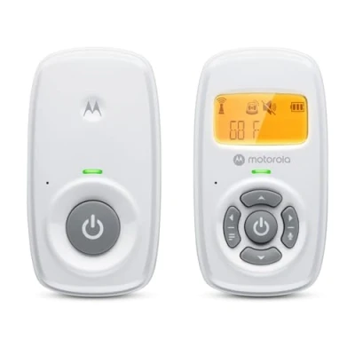 Abbildung von Motorola Nursery AM24 Babyphone Audio Digitales Babyfon mit DECT Technologie zur Überwachung Raumtemperaturanzeige Mikrofon hoher Empfindlichkeit und Zweiwege SprechfunktionWeiß