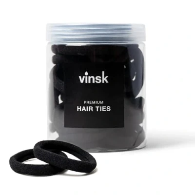 Abbildung von vinsk® UNISEX Haargummis Damen &amp; Herren in großem Set [50St.] Schonendes Soft Haargummi Elastische schwarz mit gutem Halt I Vielseitiges Zopfgummi für Man Bun uvm.